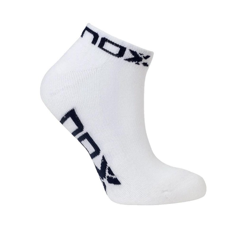 Calcetines Nox Tobilleros W Blancos Logo Azul Marino