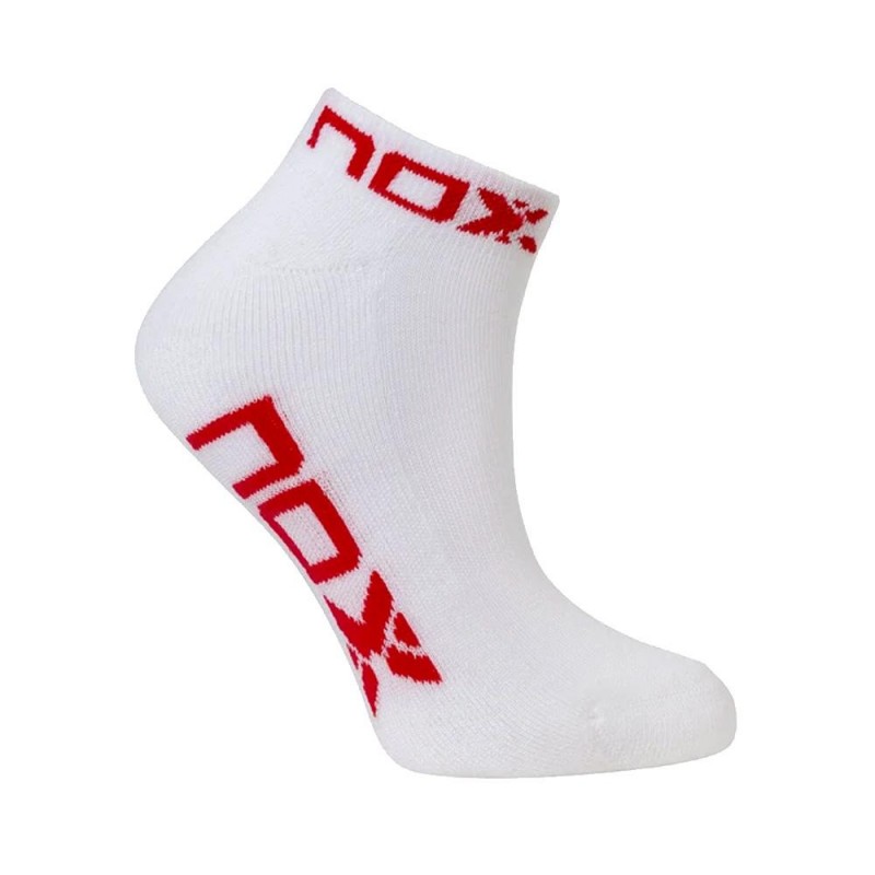 Calcetines Nox Tobilleros W Blancos Logo Rojo