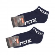 Calcetines Nox Tobilleros W Azul Marino Logo Blanco