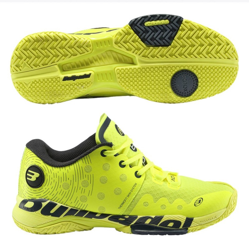 Bullpadel Hack Hybrid 22 gele schoenen Bullpadel Hack Hybrid 22 gele schoenen