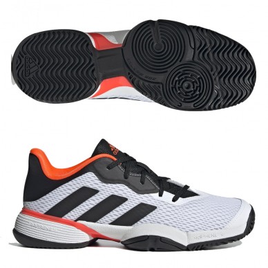 Padelschoenen Adidas Barricade JR Wit Zwart Zonnerood 2022