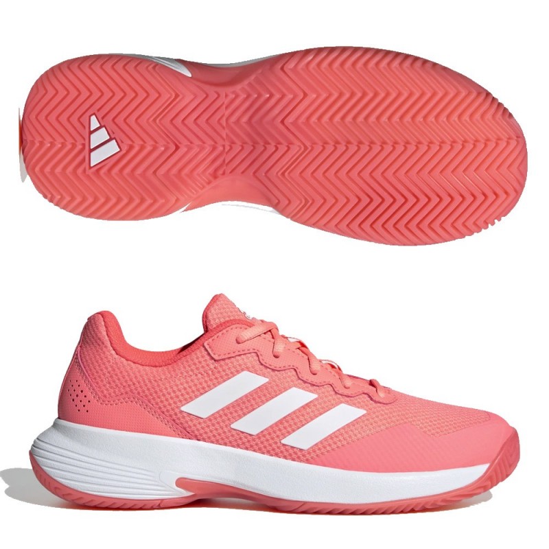 Padelschoenen Adidas Game Court 2 W Acid Rood Wit Turbo 2022