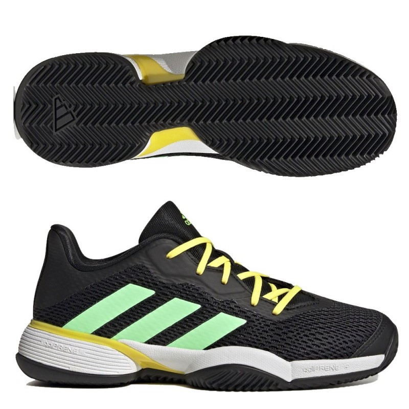 Padelschoenen Adidas Barricade JR Clay core black beam green Padelschoenen Adidas Barricade JR Clay core black beam green