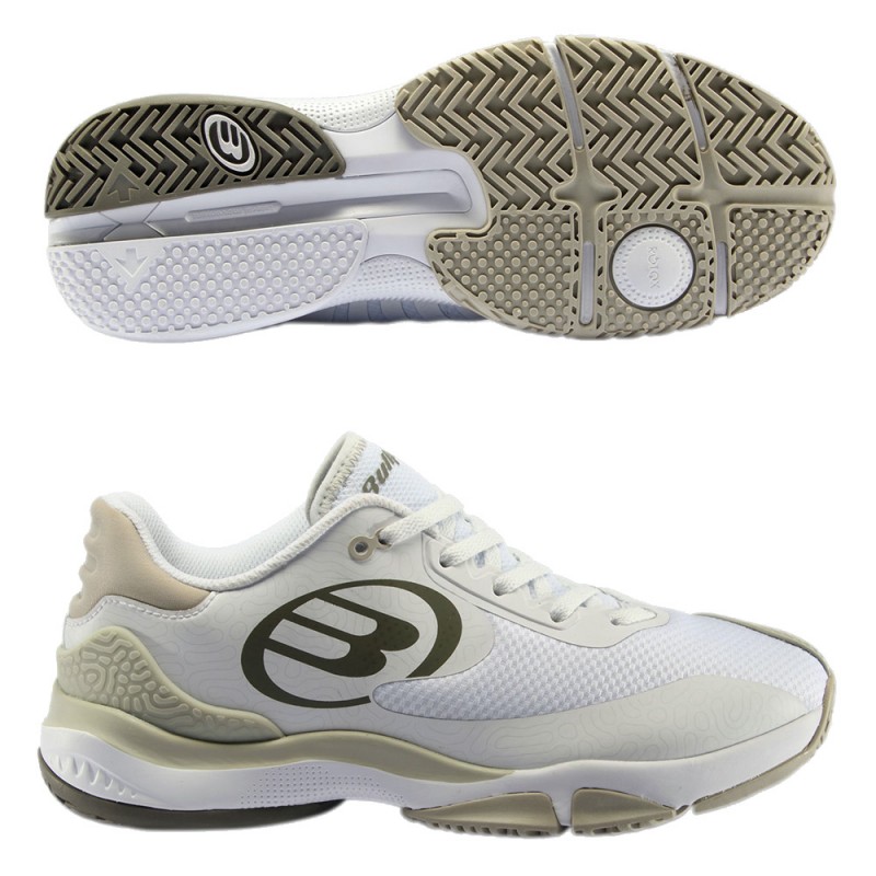 Bullpadel Flow Hybrid Fly 22 wit kaki schoenen Bullpadel Flow Hybrid Fly 22 wit kaki schoenen