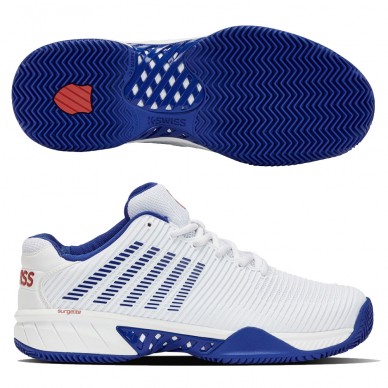 Padelschoenen Kswiss Hypercourt Express 2 HB wit klassiek blauw