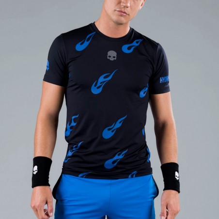 Hydrogen Flames Tech Tee Zwart Blauw Slim Fit Zona de Padel