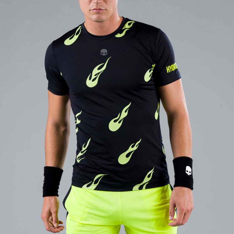 Hydrogen Flames Tech Tee T-shirt zwart geel fluor