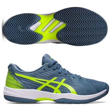 Asics Solution Swift FF Clay steel blue hazard green