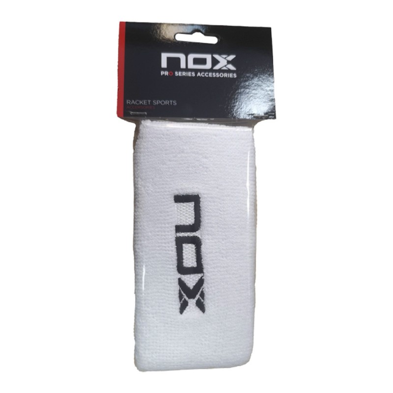 Nox lange witte wristbands met zwart logo Nox lange witte wristbands met zwart logo