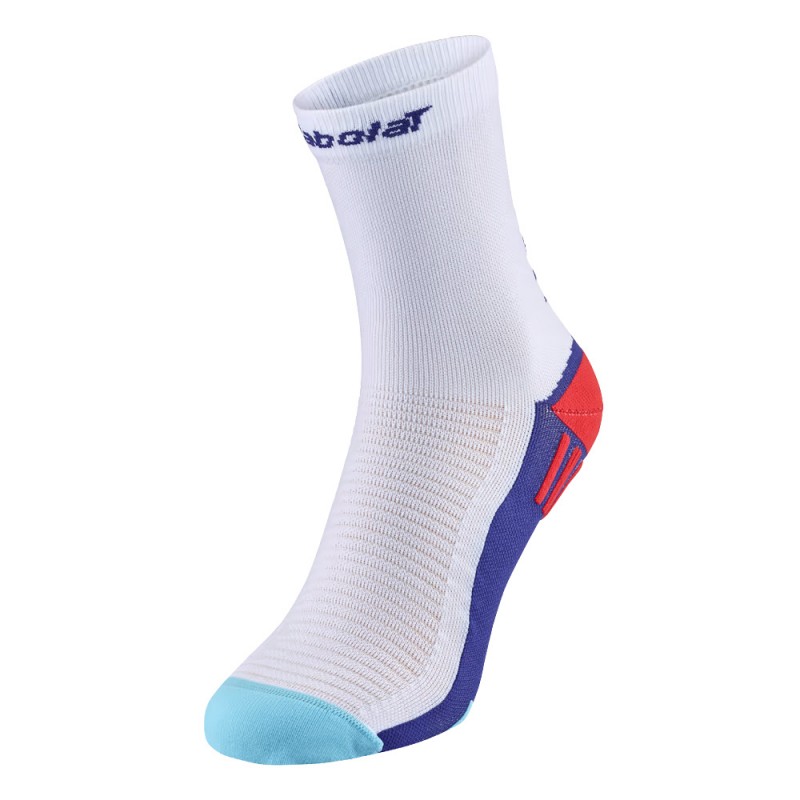 Babolat padel Mid Calf Sokken wit blauw Babolat padel Mid Calf Sokken wit blauw