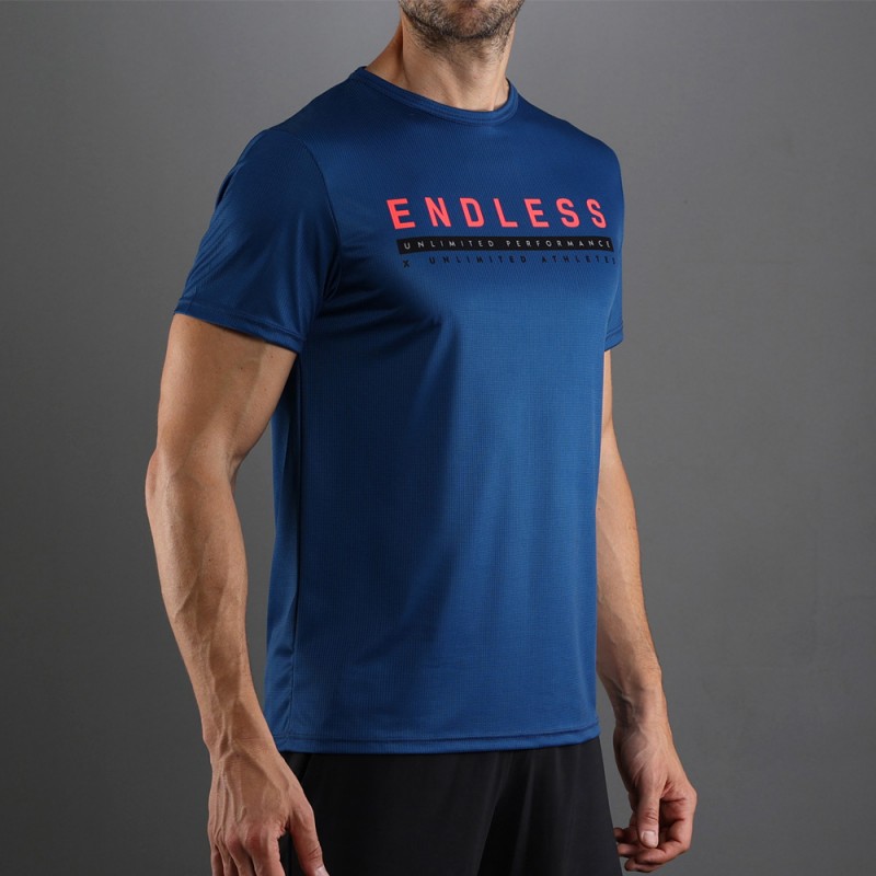 T-shirt Endless Ace Unlimited Blauw T-shirt Endless Ace Unlimited Blauw