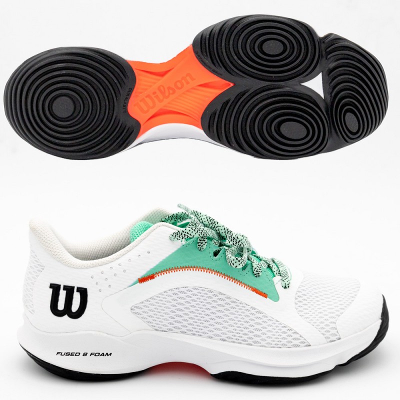 padelschoenen Wilson Hurakn 2.0 W white biscay green 2023