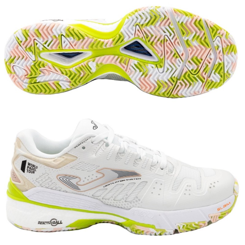 Padelschoenen Joma T.SLAM LADY 2302 wit roze 2023 Padelschoenen Joma T.SLAM LADY 2302 wit roze 2023