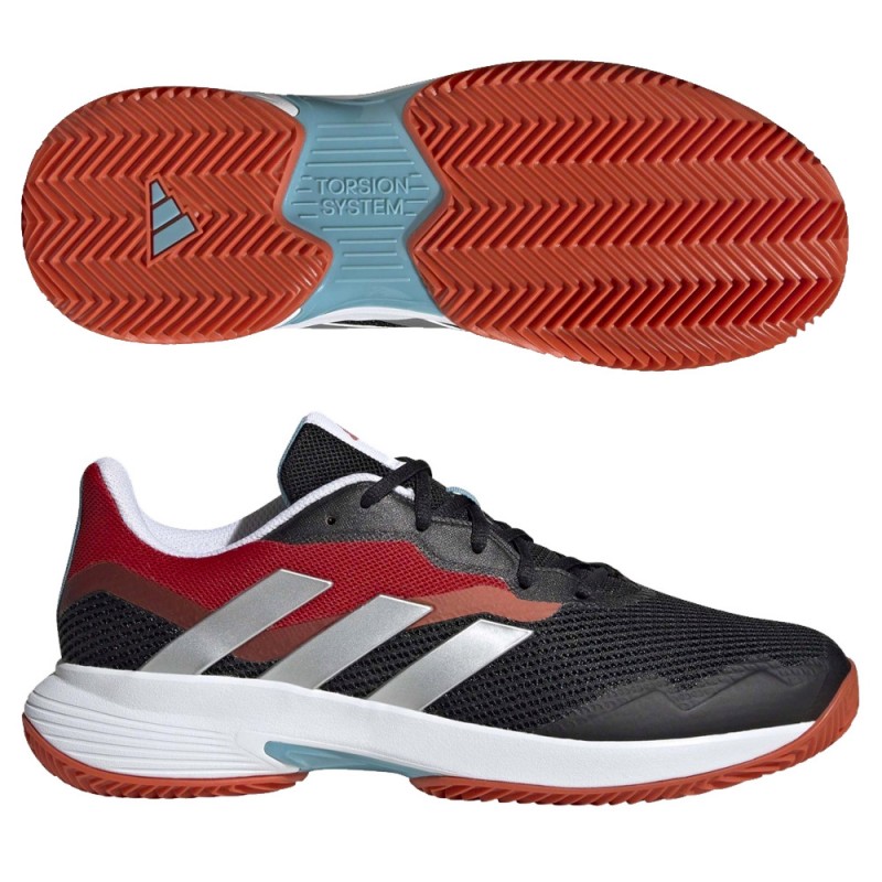 Padelschoenen Adidas Courtjam Control M Clay kern zwart wit 2023 Padelschoenen Adidas Courtjam Control M Clay kern zwart wit 2023
