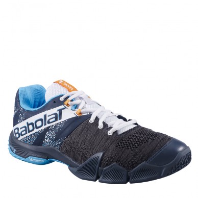 Padelschoenen Babolat Movea Heren grijs scuba blauw 2023