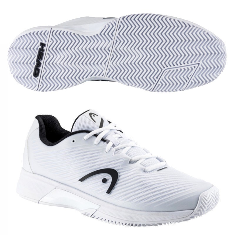 Padelschoenen Head Revolt Pro 4.0 Clay wit zwart 2023 Padelschoenen Head Revolt Pro 4.0 Clay wit zwart 2023