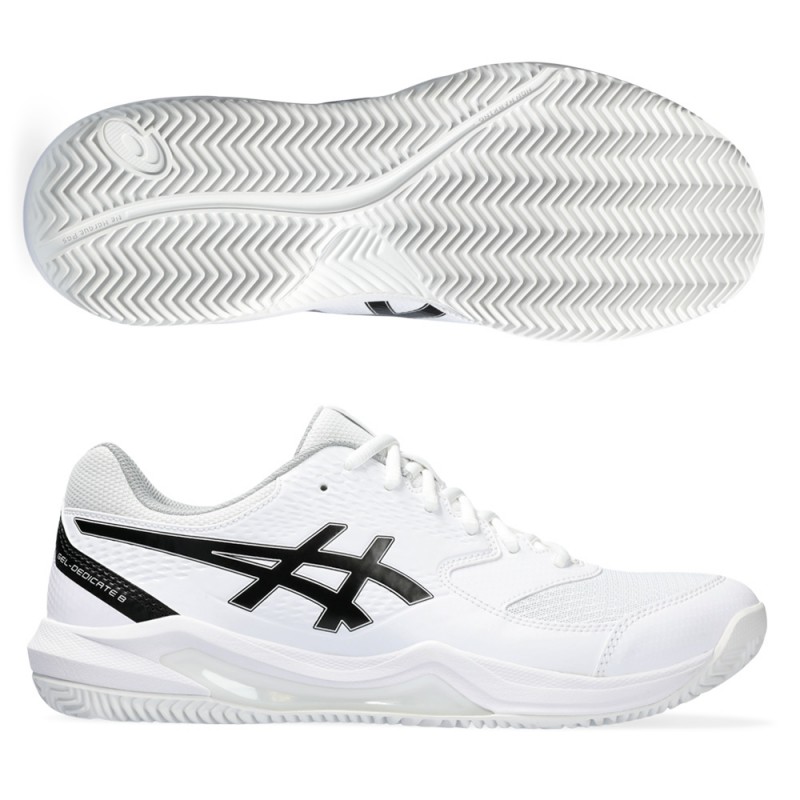 Asics Gel Dedicate 8 Clay wit zwart Asics Gel Dedicate 8 Clay wit zwart