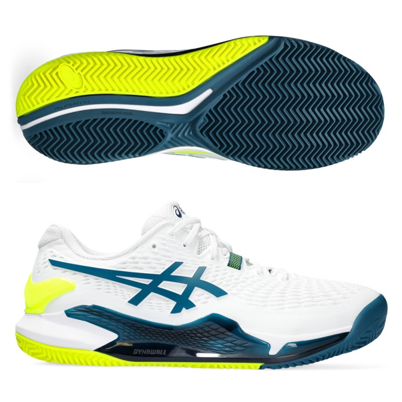 Padelschoenen Asics Gel Resolution 9 Clay white restful teal Padelschoenen Asics Gel Resolution 9 Clay white restful teal