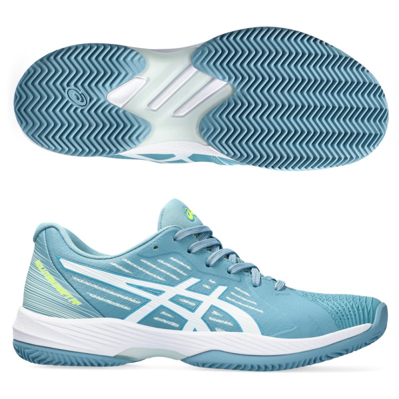 Padelschoenen Asics Solution Swift FF Clay gray blue white Padelschoenen Asics Solution Swift FF Clay gray blue white