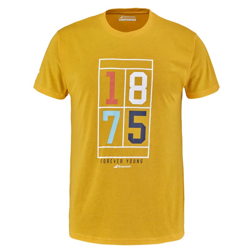 T-shirt Babolat Exercise Vintage Heren geel