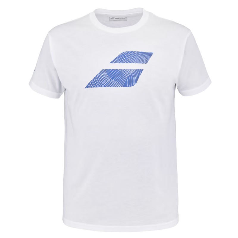 T-shirt Babolat Exercise Big Flag Heren wit T-shirt Babolat Exercise Big Flag Heren wit
