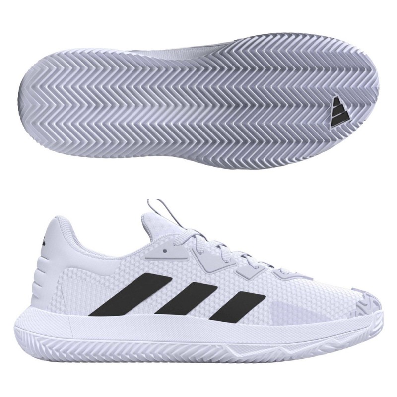 Padelschoenen Adidas Solematch Control M Clay white core black silver 2023 Padelschoenen Adidas Solematch Control M Clay white core black silver 2023