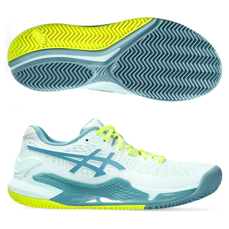 Padelschoenen Asics Gel Resolution 9 clay soothing sea gray blue Padelschoenen Asics Gel Resolution 9 clay soothing sea gray blue
