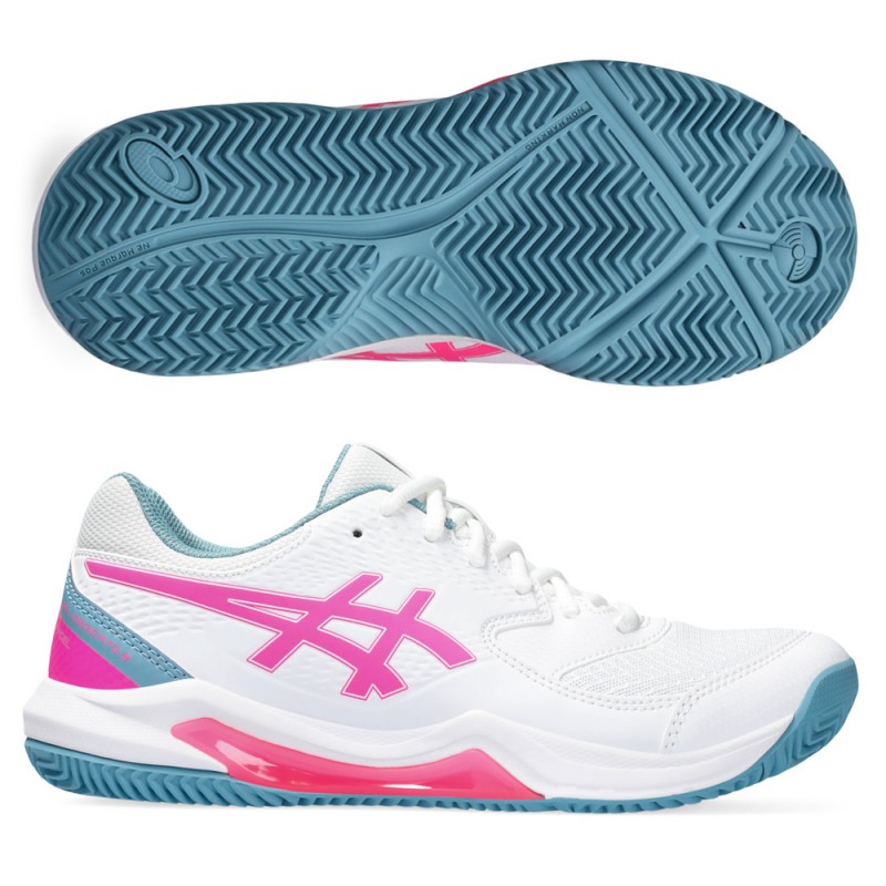 Asics Gel Dedicate 8 Padel white hot pink 2023 padelschoenen Asics Gel Dedicate 8 Padel white hot pink 2023 padelschoenen