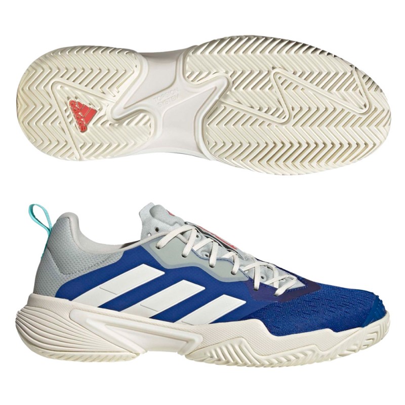 Padelschoenen Adidas Barricade FMT M team koningsblauw wit helder rood 2023 Padelschoenen Adidas Barricade FMT M team koningsblauw wit helder rood 2023