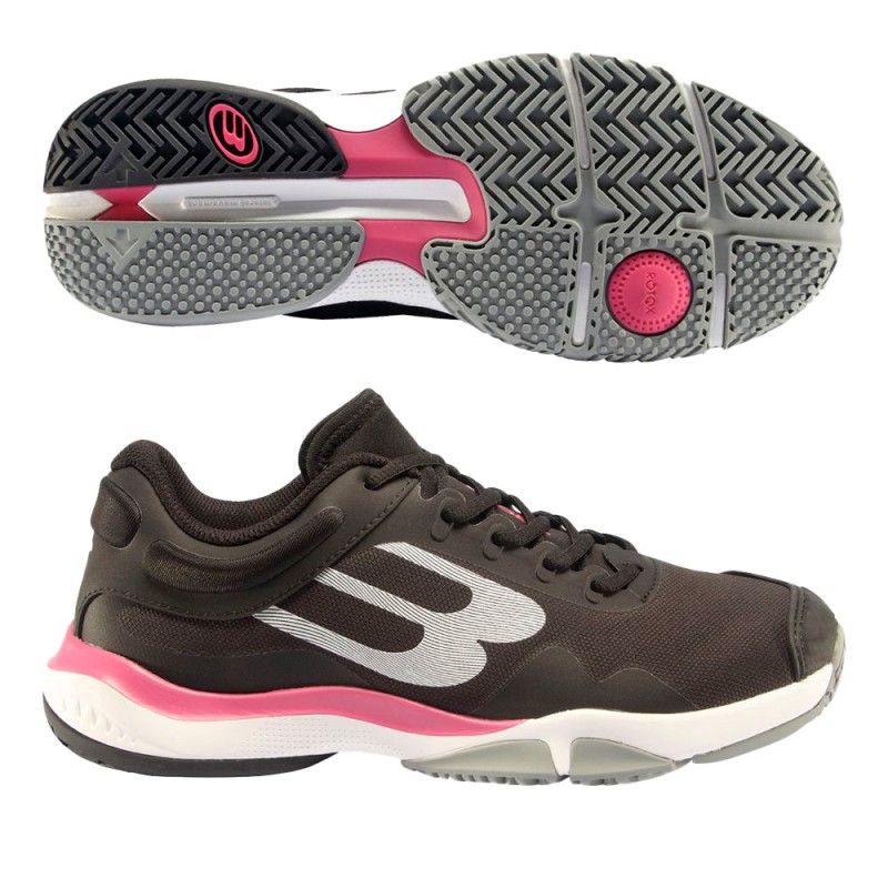 Padelschoenen Bullpadel Flow Hybrid Fly 23I zwarte fuchsia Padelschoenen Bullpadel Flow Hybrid Fly 23I zwarte fuchsia