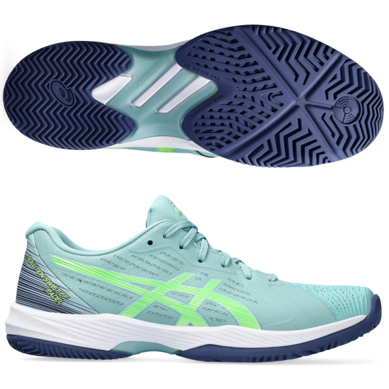 Asics Solution Swift FF Padel teal tint electric lime heren 2024 Asics Solution Swift FF Padel teal tint electric lime heren 2024