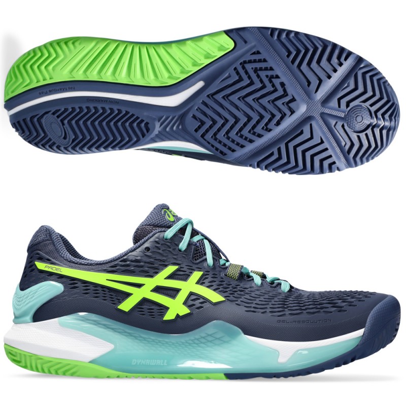 Asics Gel Resolution 9 Padel thunder blue electric lime heren 2024