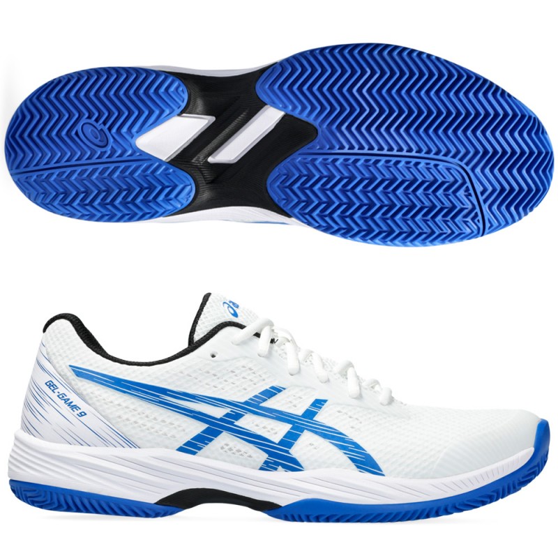 Asics Gel Game 9 Clay oc white tuna blue heren 2024