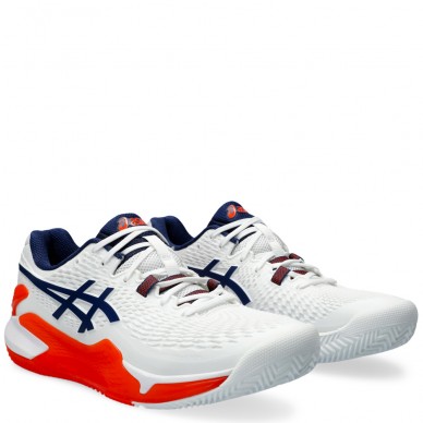 Asics Gel Resolution 9 Clay white blue expanse heren 2024