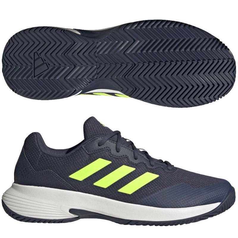 Adidas Gamecourt 2 M shadow navy lemon white heren 2024 Adidas Gamecourt 2 M shadow navy lemon white heren 2024