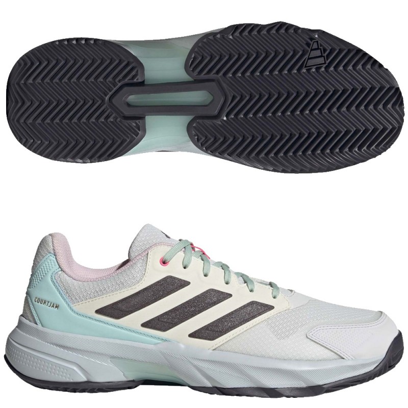 Adidas Courtjam Control M Clay white grey heren 2024 Adidas Courtjam Control M Clay white grey heren 2024