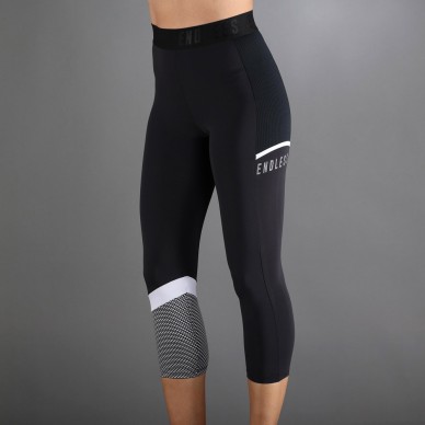 Endless Line Pocket 7/8 zwart wit Leggings