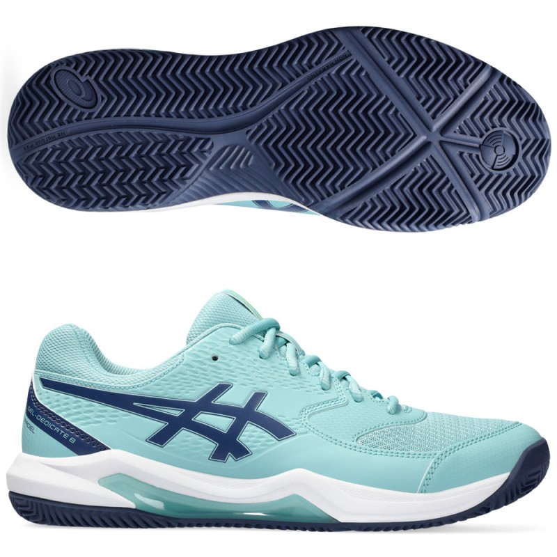 Asics Gel Dedicate 8 Padel teal tint thunder blue heren 2024 Asics Gel Dedicate 8 Padel teal tint thunder blue heren 2024