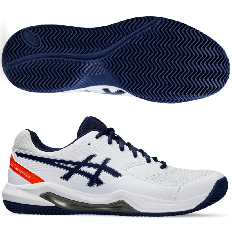 Asics Gel Dedicate 8 Clay white blue expanse heren 2024 Asics Gel Dedicate 8 Clay white blue expanse heren 2024