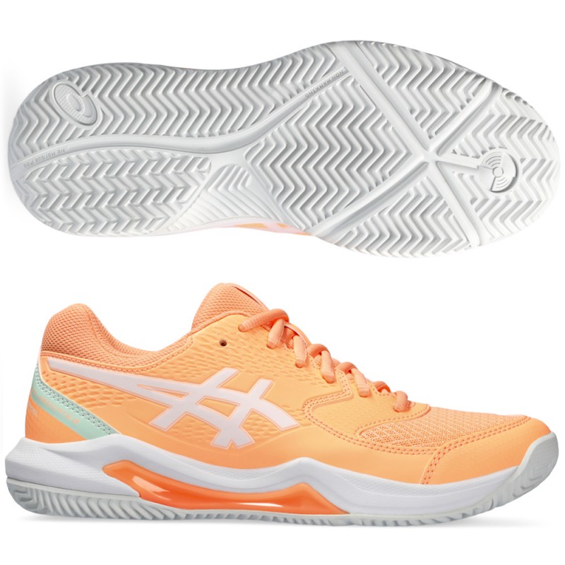 Asics Gel Dedicate 8 Padel bright sunstone white dames 2024 Asics Gel Dedicate 8 Padel bright sunstone white dames 2024