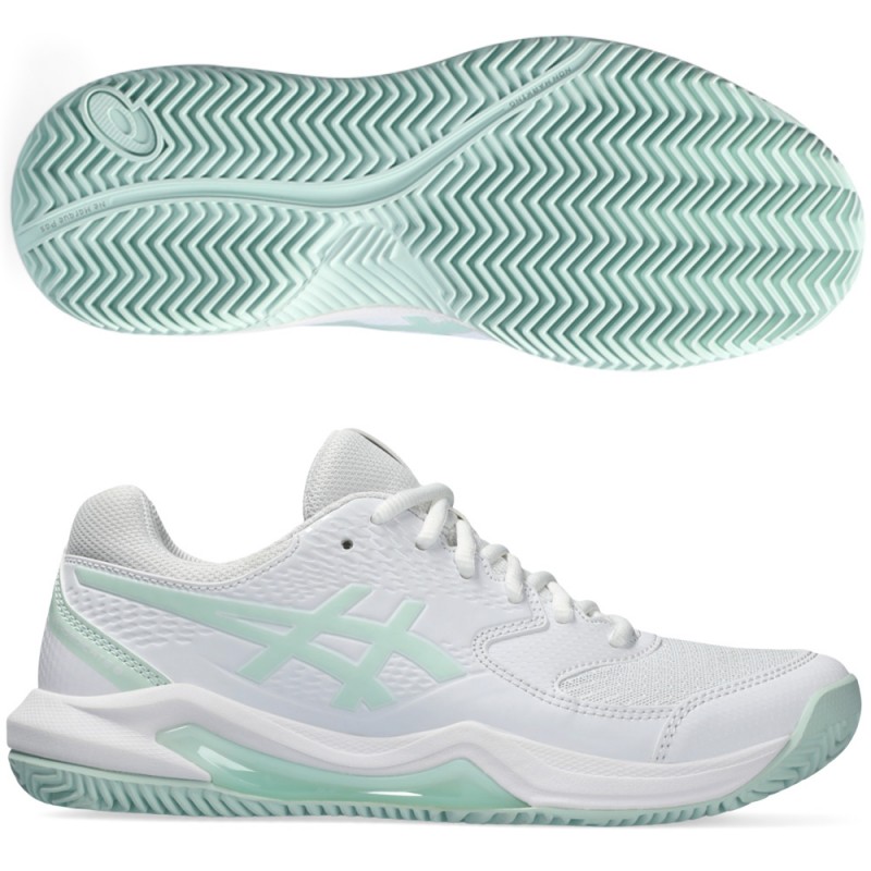 Asics Gel Dedicate 8 Clay white pale blue dames 2024 Asics Gel Dedicate 8 Clay white pale blue dames 2024