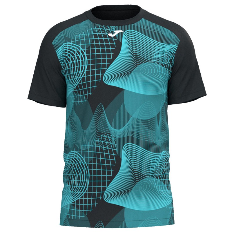 Joma Challenge zwart turquoise t-shirt Joma Challenge zwart turquoise t-shirt