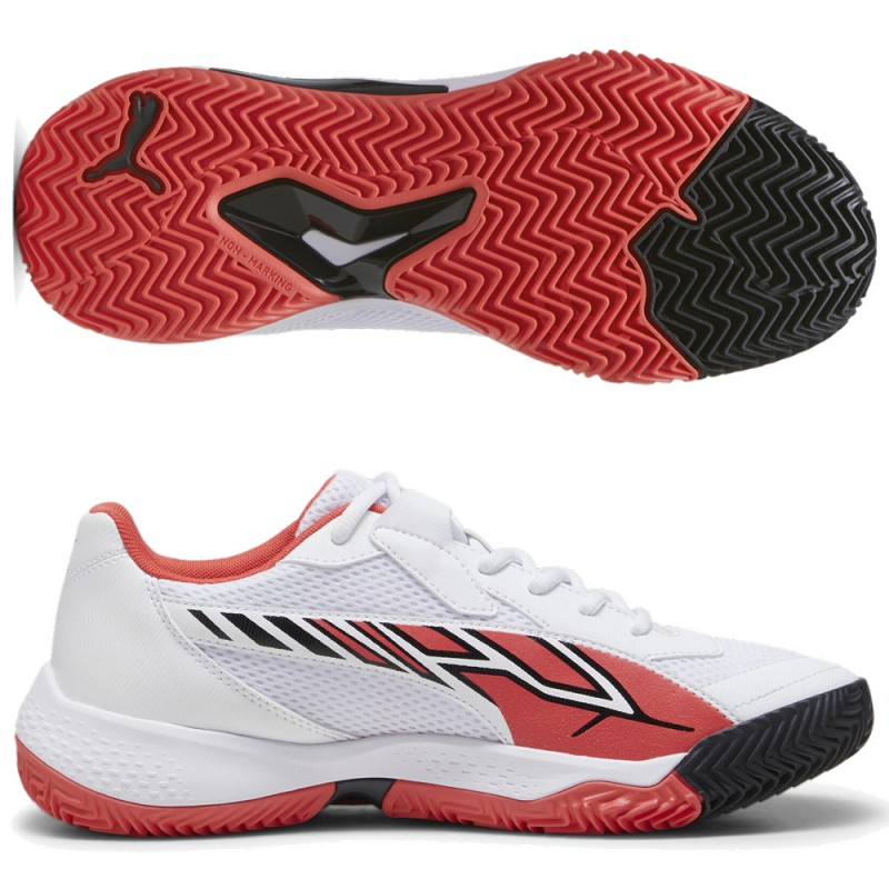 Puma NOVA Court white black active red heren 2024 Puma NOVA Court white black active red heren 2024