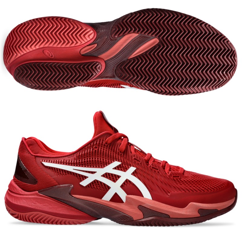 Asics Court FF 3 Novak Clay cranberry white heren 2024