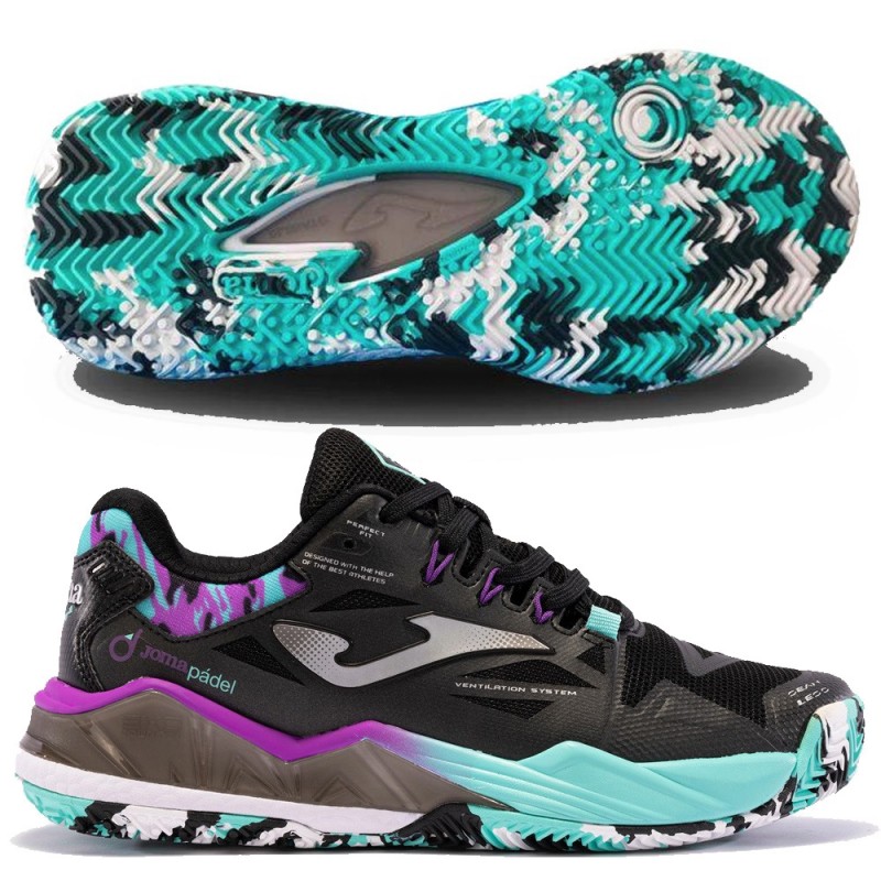 Joma Spin Lady 2401 black turquoise pink dames 2024 Joma Spin Lady 2401 black turquoise pink dames 2024