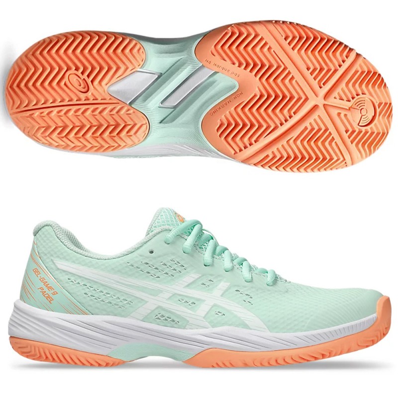 Asics Gel Game 9 Padel mint tint white dames 2024 Asics Gel Game 9 Padel mint tint white dames 2024