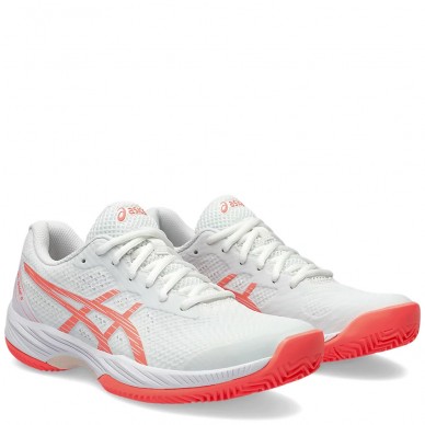 Asics Gel Game 9 Clay white sun coral dames 2024