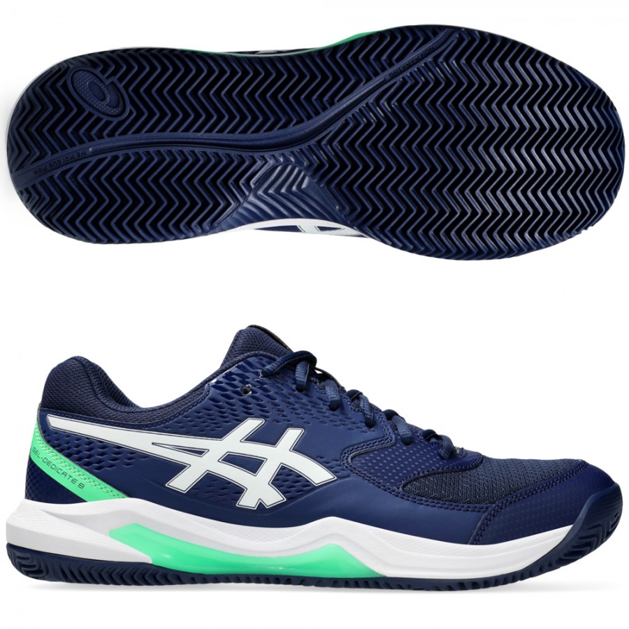 Asics padel schoenen Gel Dedicate 8 Clay blauw expandeert wit Zona de Padel