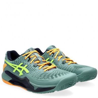 Asics Gel Resolution 9 Padel celadon safety yellow heren 2024