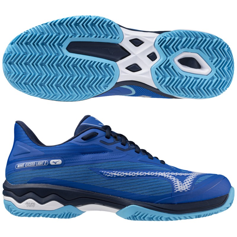 Mizuno Wave Exceed Light 2 CC mugen blue white heren 2024 Mizuno Wave Exceed Light 2 CC mugen blue white heren 2024